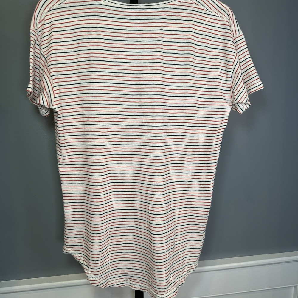 Madewell Striped T-Shirt Size S Patriotic Red Blue Cream Short Sleeve Casual - Picture 5 of 6